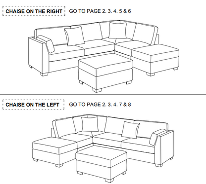 Reversible Sectional Set W/ Ottoman