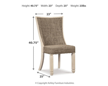 Bolanburg - Marrón / Beige - Silla auxiliar de comedor Uph (juego de 2) - Respaldo de celosía