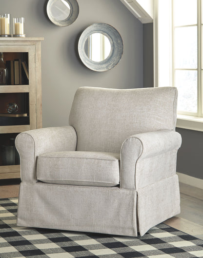 Searcy - Swivel Glider Accent Chair - Quartz
