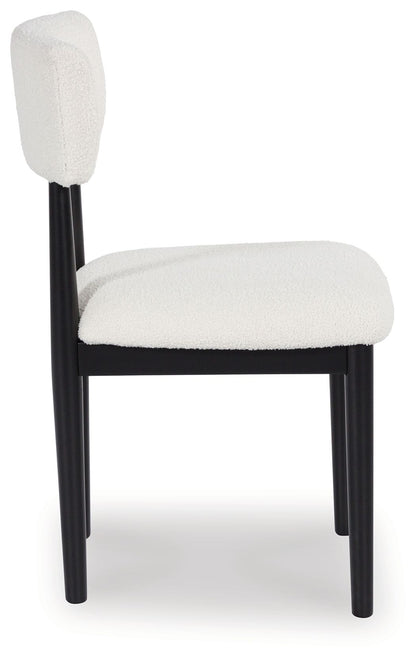 Xandrum - White / Black - Dining Upholstered Side Chair (Set of 2)
