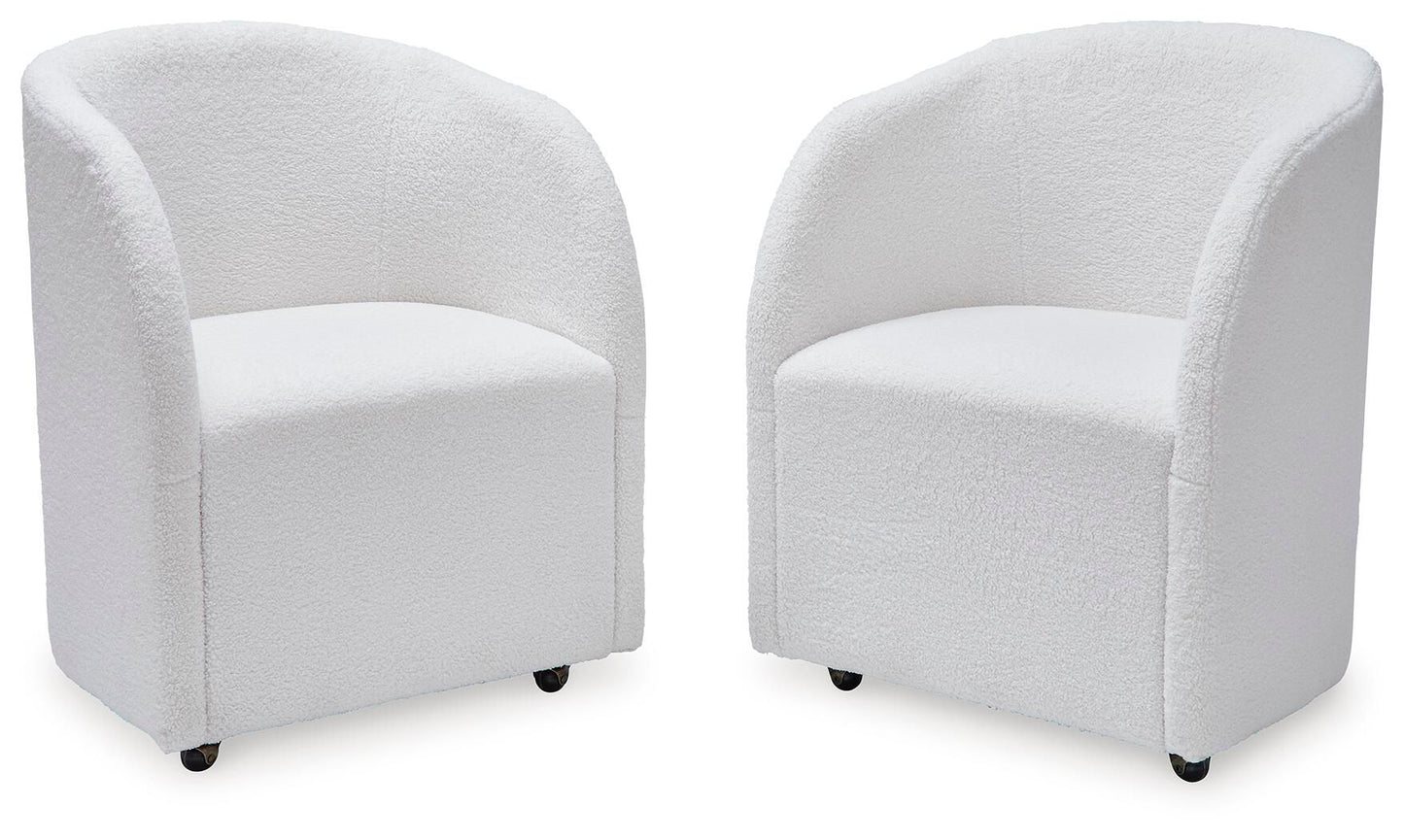 Rowanbeck - Marfil - Sillón de comedor tapizado (juego de 2)