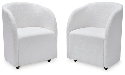 Rowanbeck - Marfil - Sillón de comedor tapizado (juego de 2)
