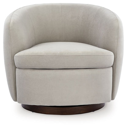 Annbury - Swivel Accent Chair - Light Beige