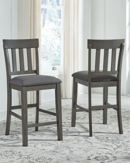 Hallanden - Upholstered Barstool (Set of 2) - Black / Gray