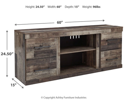 Derekson - Multi Gray - Soporte para TV LG con opción de chimenea