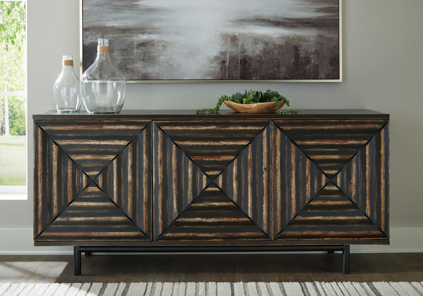 Fair Ridge - Accent Cabinet - Distressed Black