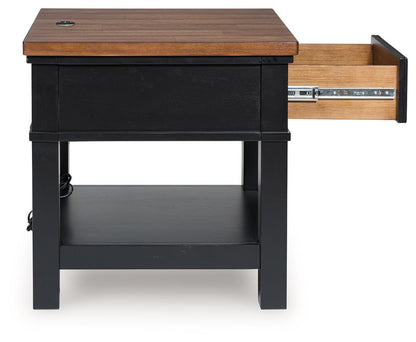 Wildenauer - Brown / Black - Rectangular End Table