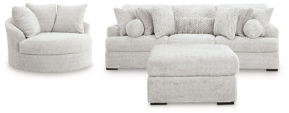Cuddle Plush - 3 Pc. - 3-Piece Sectional, Chair And Ottoman - Arctic
