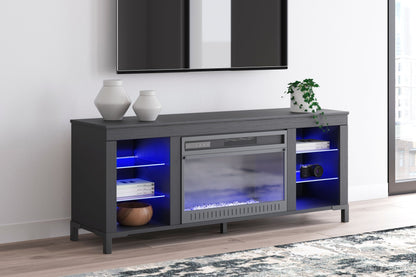 Cayberry - Negro - Mueble TV Con Chimenea