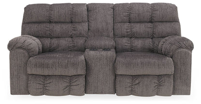 Acieona - Slate - DBL Rec Loveseat w/Console