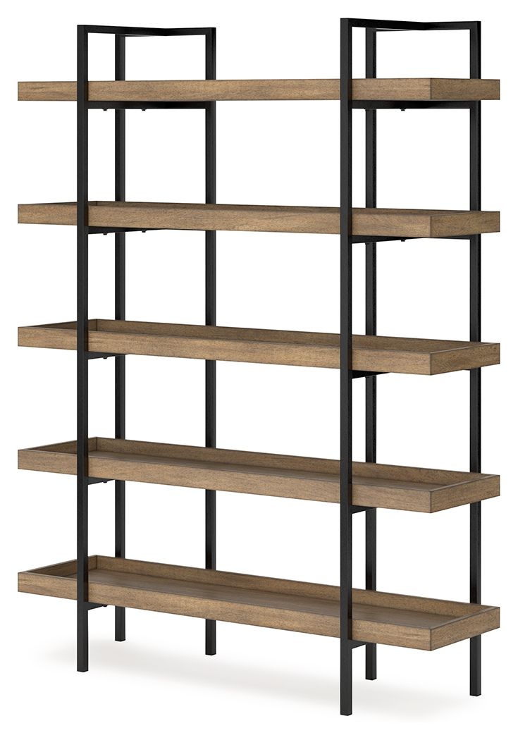 Montia - Marrón claro - Escritorio de oficina en casa, silla de escritorio, estantería