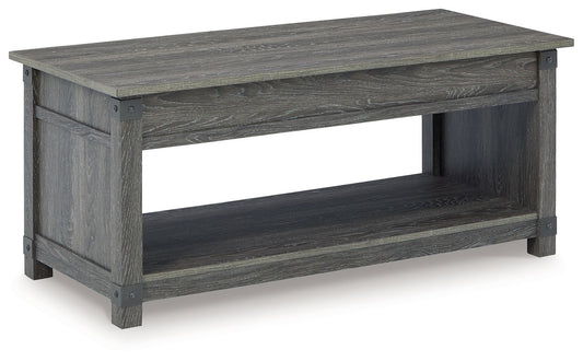 Freedan - Marrón grisáceo - Mesa de cóctel rectangular con tapa elevable