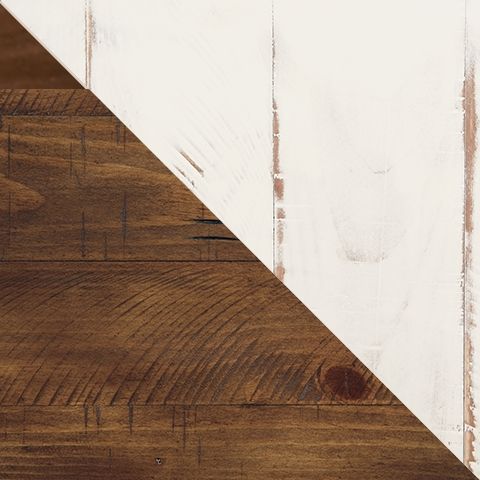 Wystfield - Blanco / Marrón - Mesa auxiliar rectangular - 2 puertas