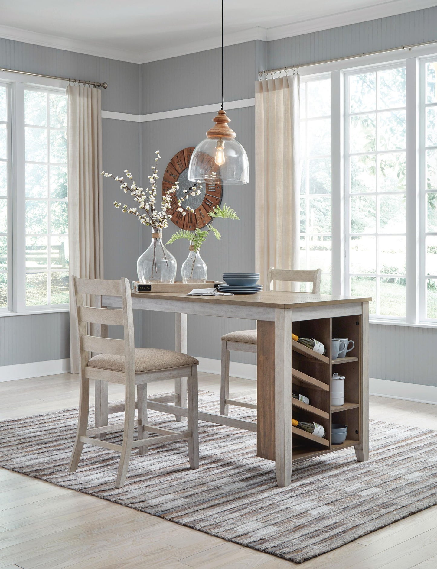 Skempton - Blanco - Mesa alta rectangular con almacenaje