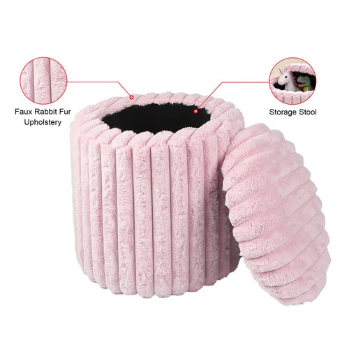 Rabbit Fur Storage Stool