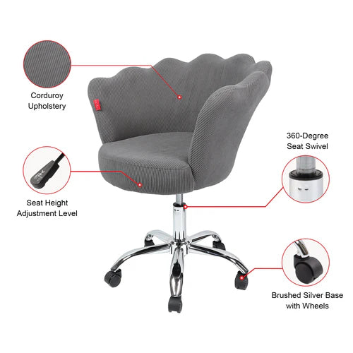 Anna Swivel Corduroy Vanity Chair