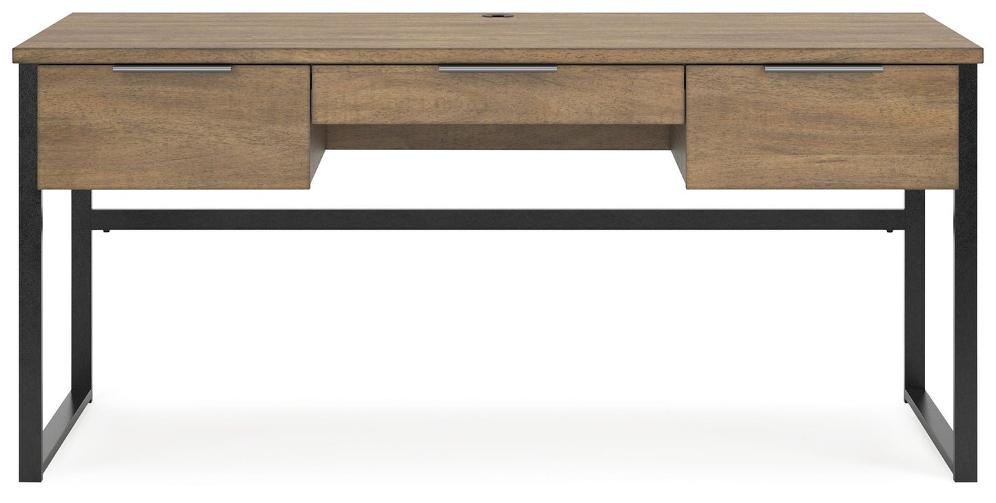 Montia - Marrón claro - Escritorio de oficina en casa, silla de escritorio, estantería