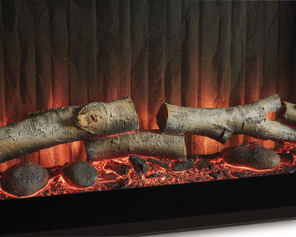 Entertainment Accessories - Fireplace Insert With Faux Birch Log Set - Black
