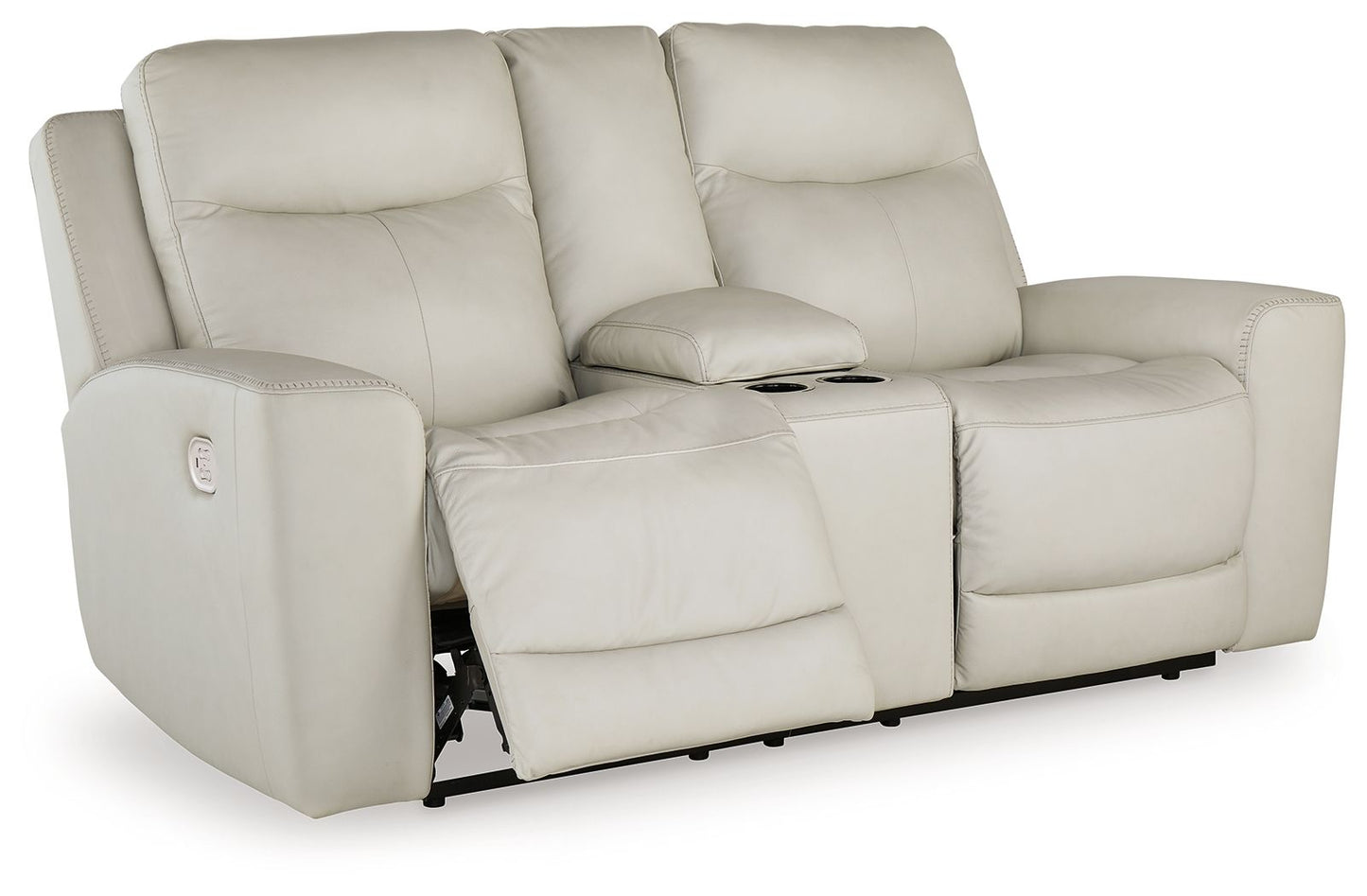 Mindanao - Coco - 3 piezas. - Sofá reclinable eléctrico, sofá de dos plazas reclinable eléctrico con consola, sillón reclinable eléctrico