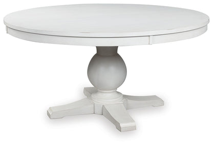 Greddinton - Round Dining Table Set - Black Chairs