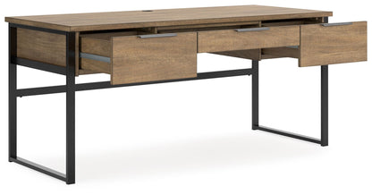 Montia - Marrón claro - Escritorio de oficina en casa, silla de escritorio, estantería
