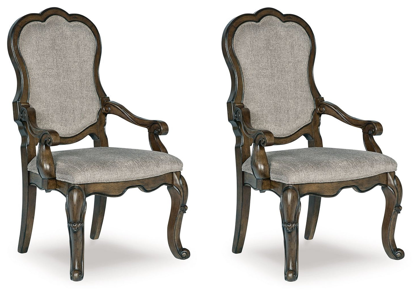 Maylee - Marrón oscuro - Sillón de comedor tapizado (juego de 2)