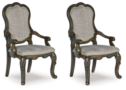 Maylee - Marrón oscuro - Sillón de comedor tapizado (juego de 2)