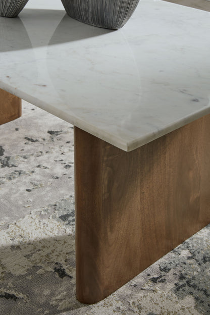 Isanti - Marrón Claro / Blanco - Mesa de Centro Rectangular