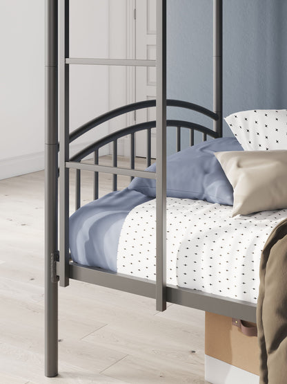 Lanceburg - Twin/Twin Bunk Bed With Ladder - Gray