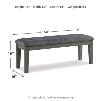Hallanden - Large UPH Dining Room Bench - Black / Gray