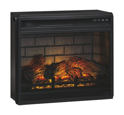 Willowton - Encalado - 2 piezas. - Mueble para TV de 64" con inserto de chimenea de ladrillo refractario sintético