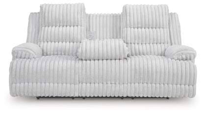 Rhines Falls - Reclining Power Sofa With Drop Down Table - Alloy