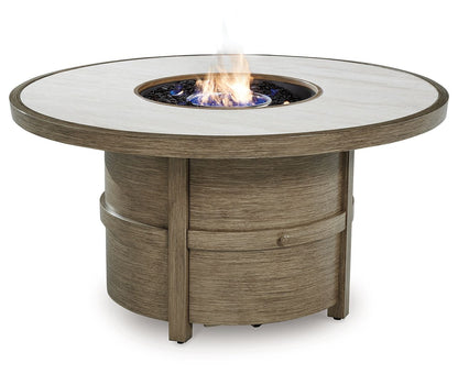 Rainier Ranch - Round Fire Pit Table - Beige