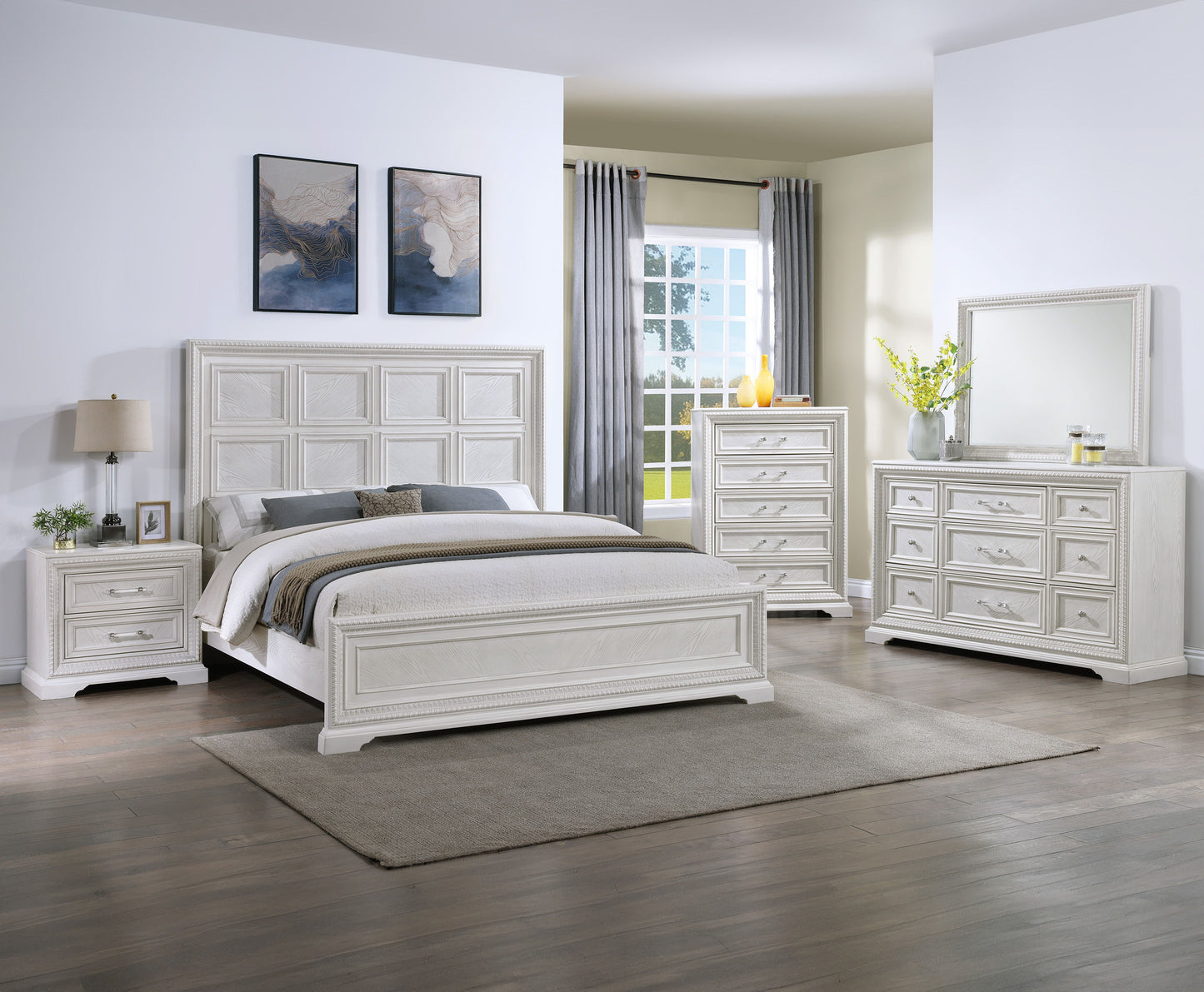 Alexandria - Dresser And Mirror - White