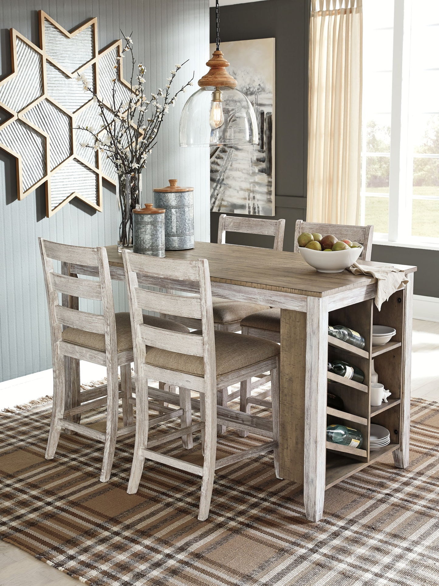 Skempton - Rectangular Counter Table With Storage - White