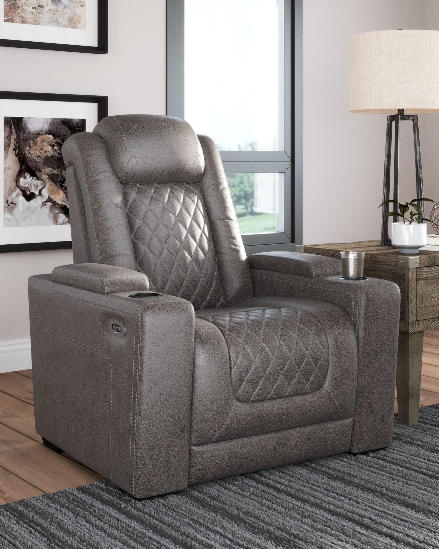 Hyllmont - Gris - Pwr Recliner/Reposacabezas ajustable