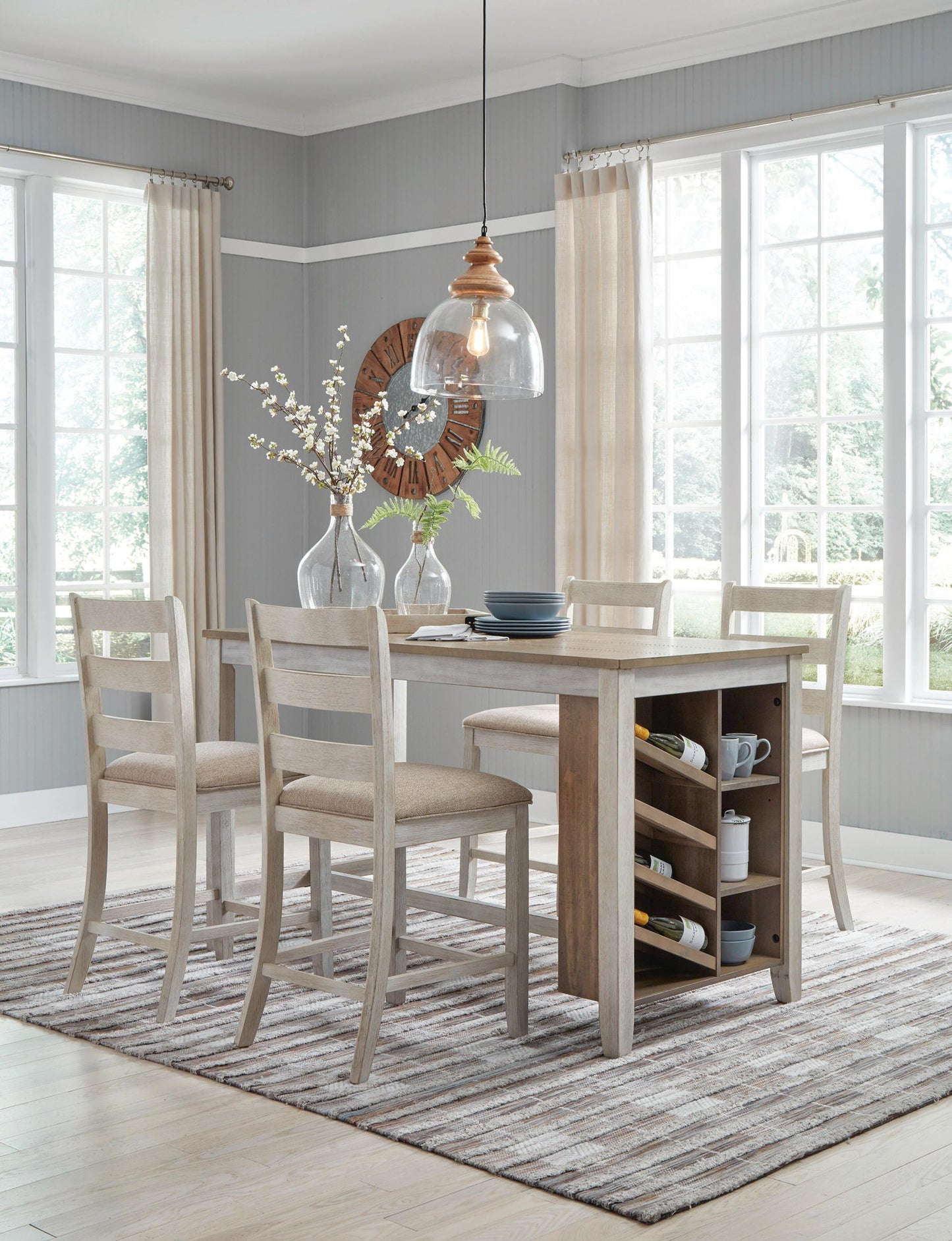 Skempton - Blanco - Mesa alta rectangular con almacenaje