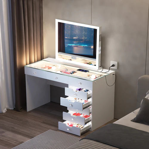 Diana Vanity Desk with light including vanity mirror
