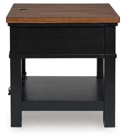 Wildenauer - Brown / Black - Rectangular End Table