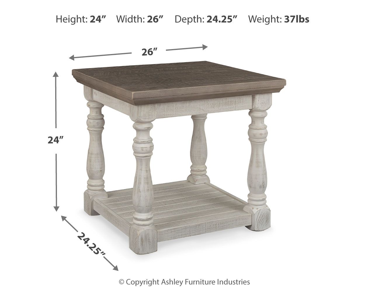 Havalance - Gris / Blanco - Mesa auxiliar rectangular