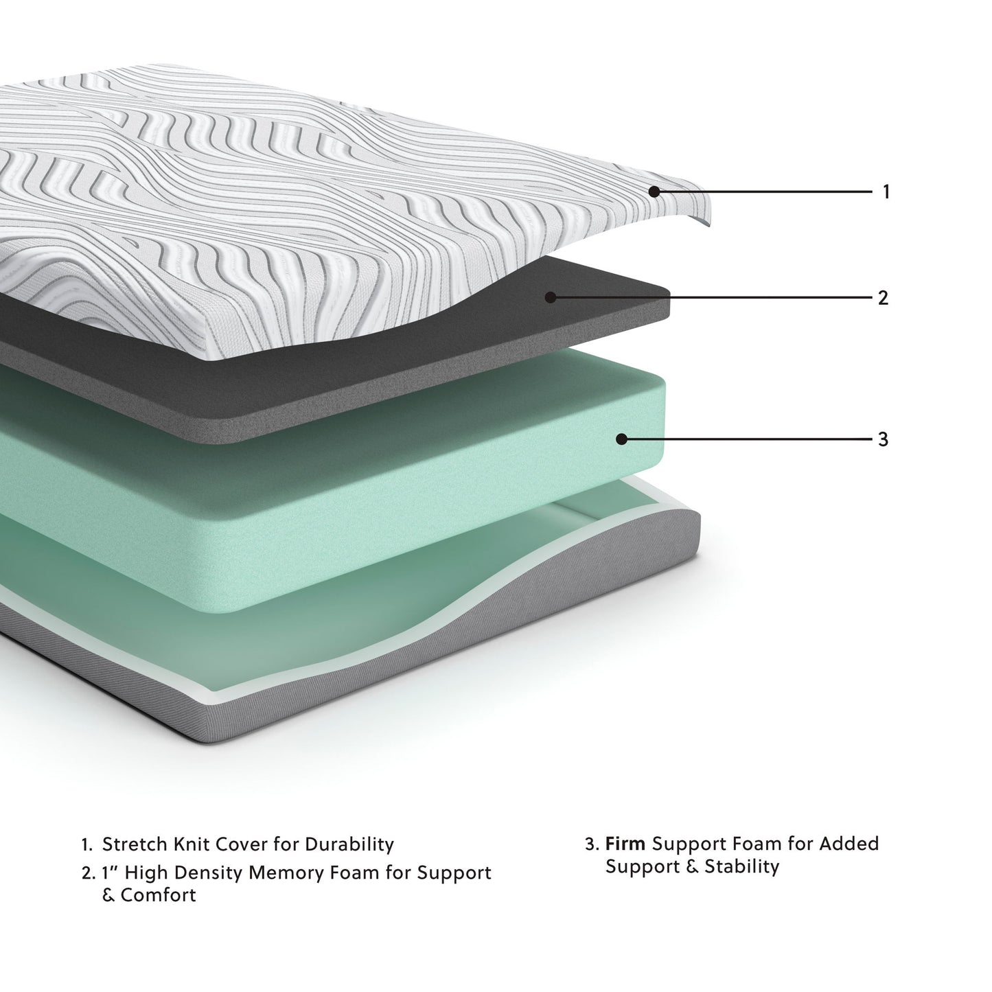 8 Inch Memory Foam - Queen Mattress - White