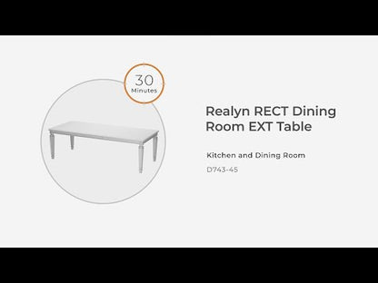 Realyn - Chipped White - Mesa extensible rectangular para comedor
