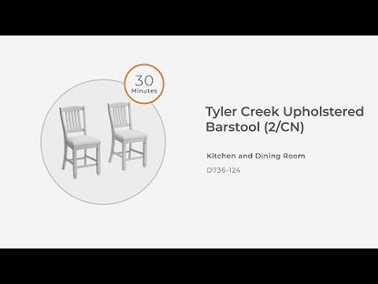 Tyler - Negro / Marrón grisáceo - Taburete de bar tapizado (juego de 2)