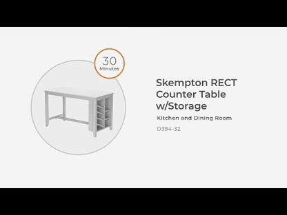 Skempton - Blanco - Mesa alta rectangular con almacenaje