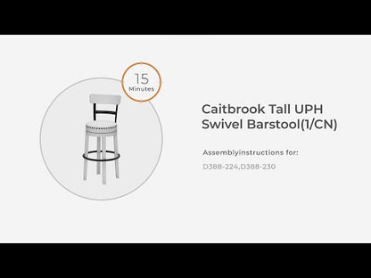 Caitbrook - Gris - Taburete de bar alto giratorio