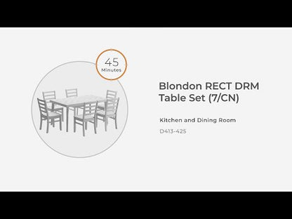 Blondon - Marrón / Negro - Juego de mesa Drm rectangular (juego de 7)