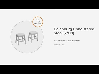 Bolanburg - Beige - Taburete tapizado (Juego de 2)
