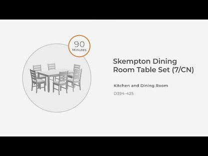 Skempton - Blanco - Juego de mesa de comedor (juego de 7)