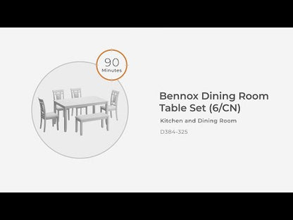 Bennox - Marrón - Juego de mesa de comedor (juego de 6)