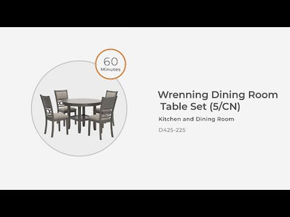 Wrenning - Gris - Juego de mesa de comedor (juego de 5)